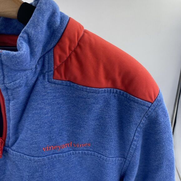 Vineyard Vines Mens Blue And Red Colorblock Pullover M 1K1003 - Picture 3 of 8